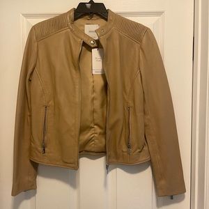 Mango Tan Leather Jacket - NWT
